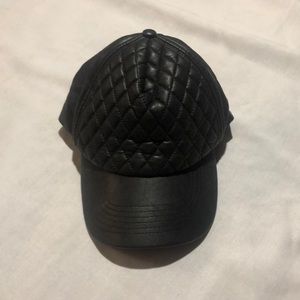Faux leather hat